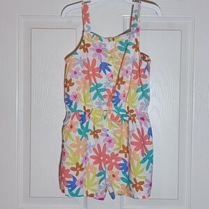 Girls Floral Print Sleeveless Romper